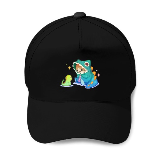Dino Cat Baseball Caps