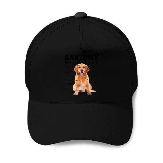 Anatomy Of A Golden Retriever Dog Mom Dad Baseball Caps