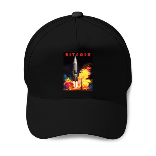 Bitcoin Blast-off Baseball Caps