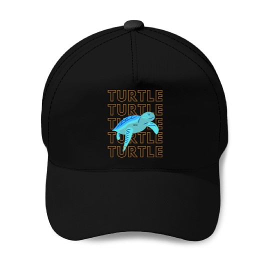 Sea Turtle Doodle Baseball Caps