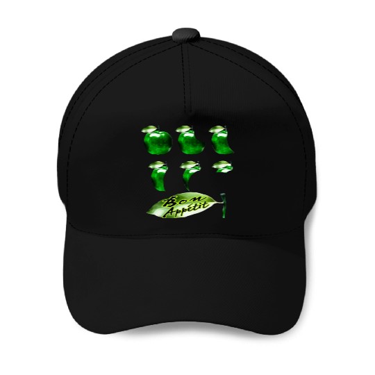 Green Apple Bon appétit Baseball Caps