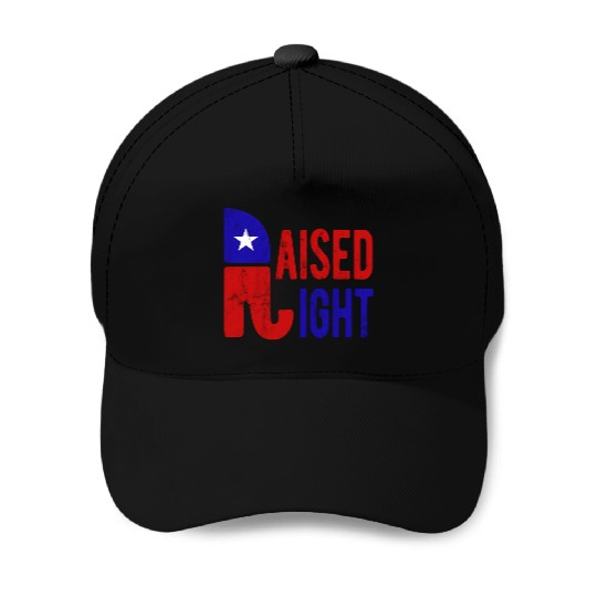 Raised Right Proud Republican Elephant Logo Usa Baseball Caps