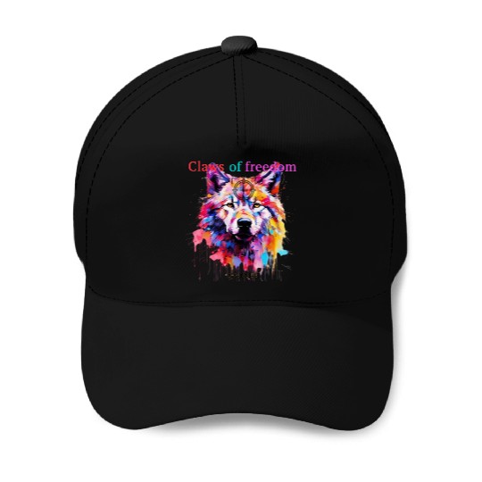 Lone Wolf in Multicolor Baseball Caps