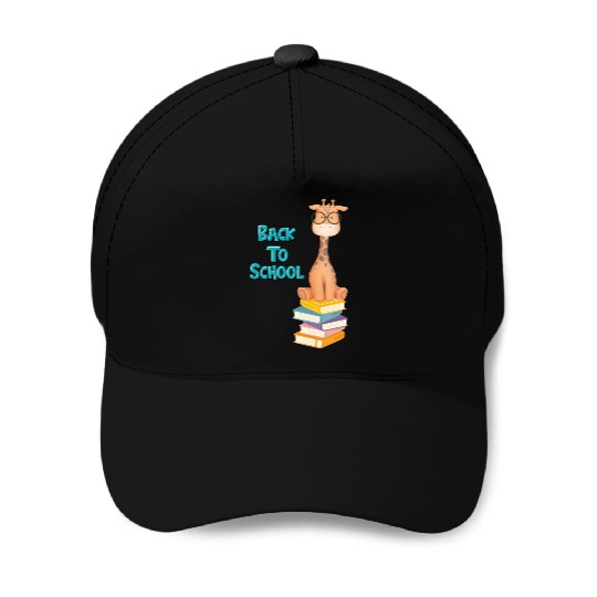 Back To School Giraffe Baseball Caps