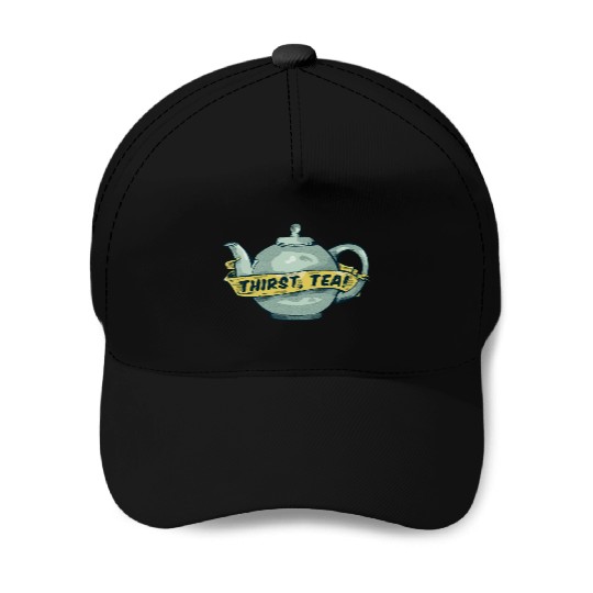 Green Teapot For Tea Lovers Baseball Caps