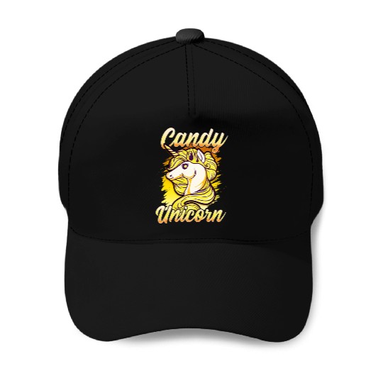 Candy Corn Unicorn Halloween Funny Candy Unicorn Baseball Caps