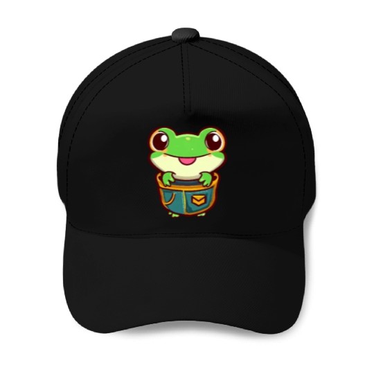 Frog in the bag Baseball Caps