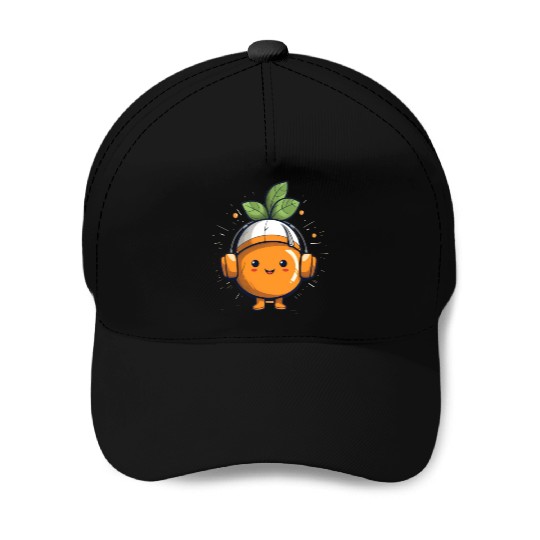 Orange Fruit Fruitarian Funny Cute Party Music Baseball Caps