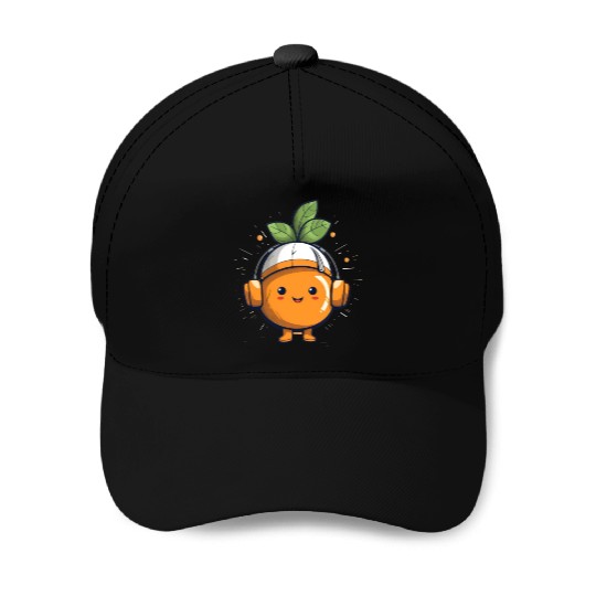 Orange Fruit Fruitarian Funny Cute Party Music Baseball Caps
