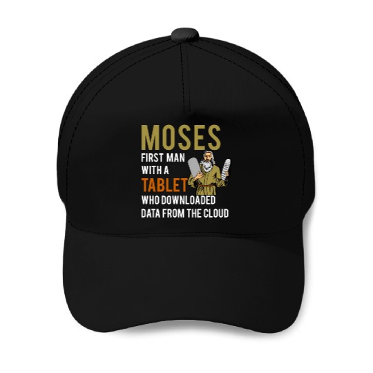 Jewish Passover Moses Tablet Data Cloud Computing Baseball Caps