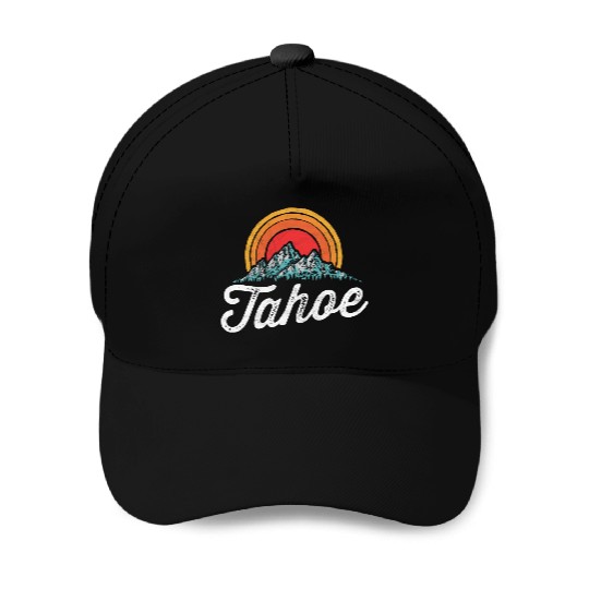 Lake Tahoe Mountain 80s Baseball Caps