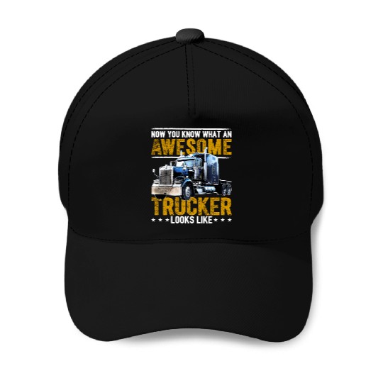 Awesome Trucker Big Rig Semi-Trailer Truck Driver Baseball Caps