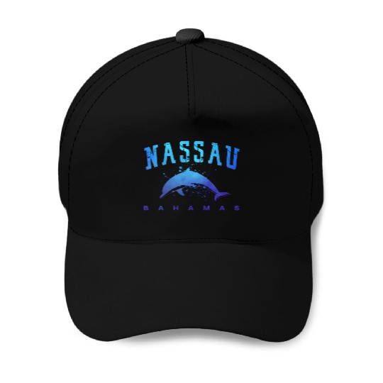 sau Bahamas Beach Snorkel Scuba Diving Dolphin Baseball Caps
