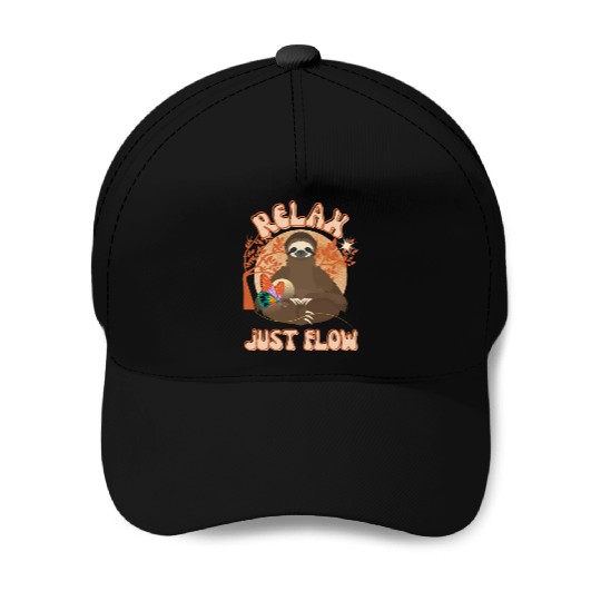 Relax Just Flow Funny Sloth Baseball Caps