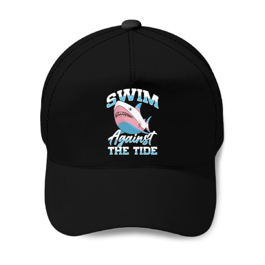 Shark Lover Transgender Pride Flag Trans LGBT Baseball Caps