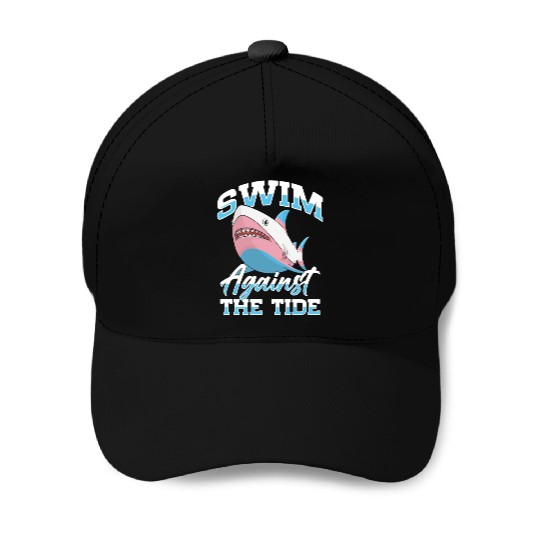 Shark Lover Transgender Pride Flag Trans LGBT Baseball Caps
