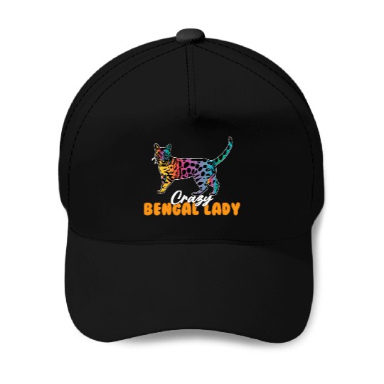 Crazy Bengal Lady Bengal Baseball Caps