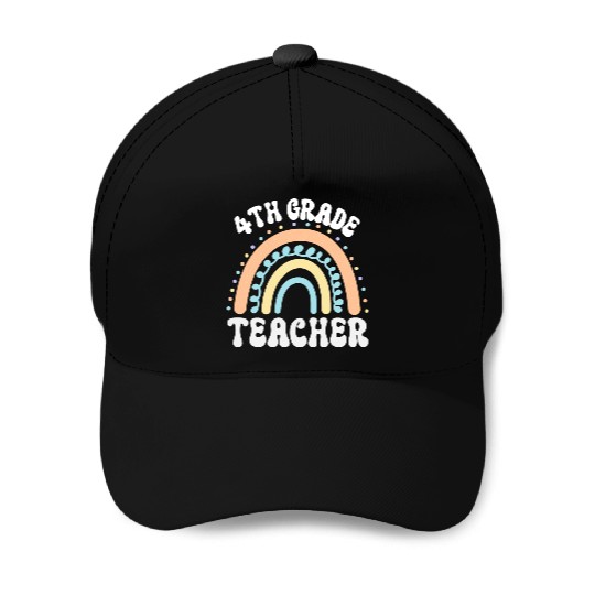 4th grade teacher, back to school Baseball Caps