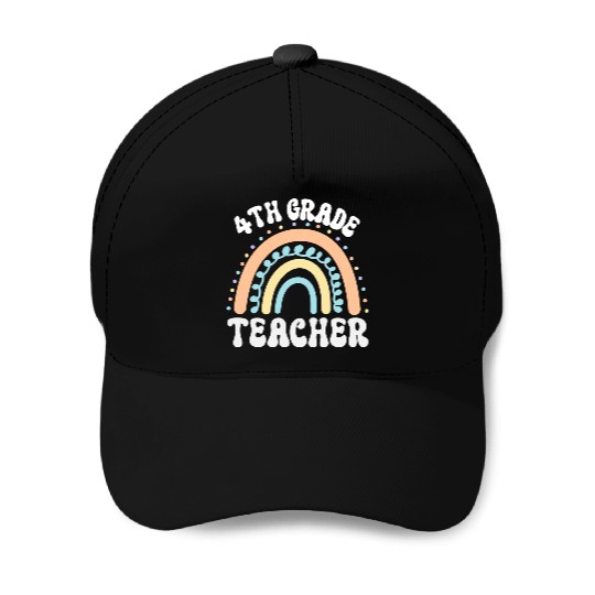 4th grade teacher, back to school Baseball Caps