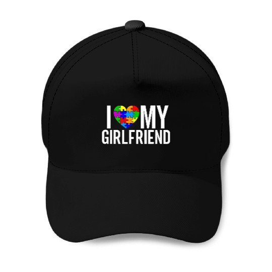 I Love My Girlfriend Baseball Caps