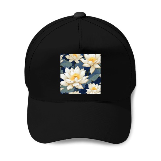 Serenity Blooms: Timeless Lotus Pattern Baseball Caps