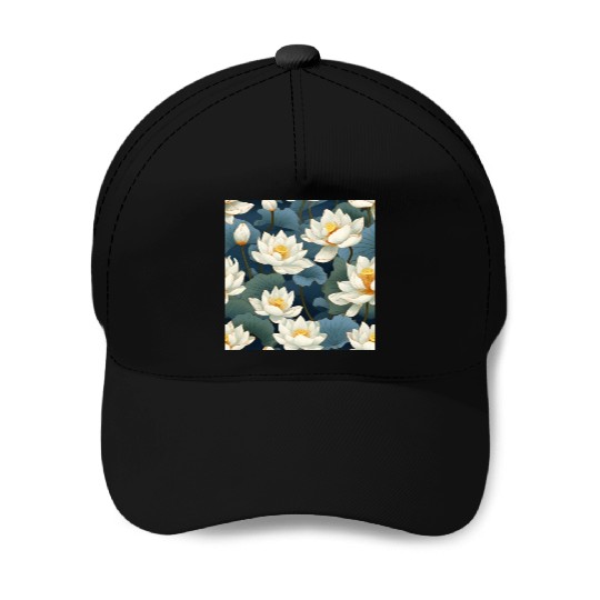 Serenity Blooms: Timeless Lotus Pattern Baseball Caps