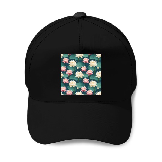 Serenity Blooms: Timeless Lotus Pattern Baseball Caps
