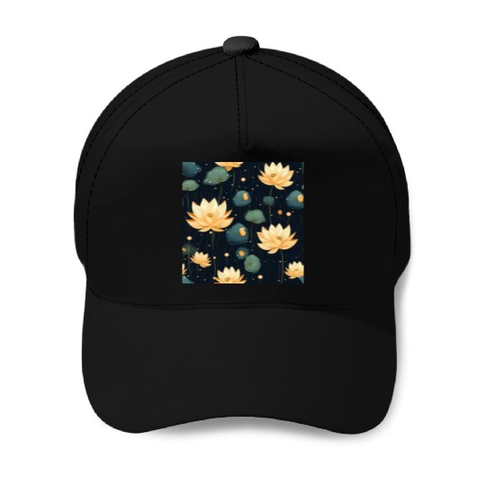 Serenity Blooms: Timeless Lotus Pattern Baseball Caps