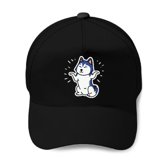 Yoga Husky Dog Lover Malamute Baseball Caps