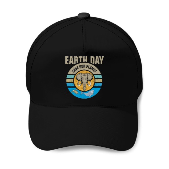 Earth Day Save Our Planet Conservation Design Baseball Caps