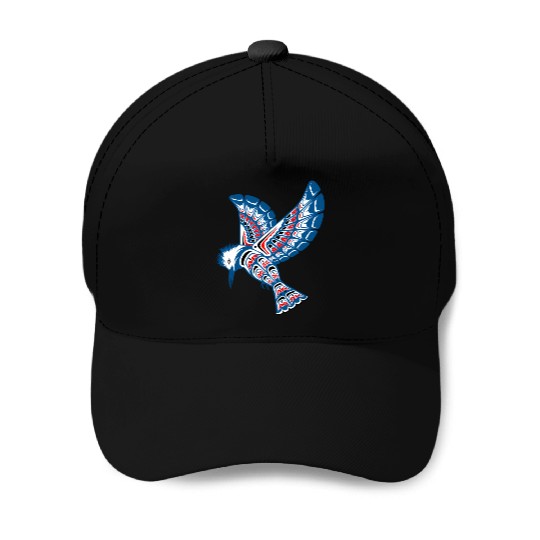 Native American Style Kingfisher Pacific Northwest Baseball Caps
