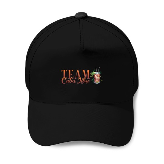 Team Cuba Libre Cocktail Bartender Baseball Caps