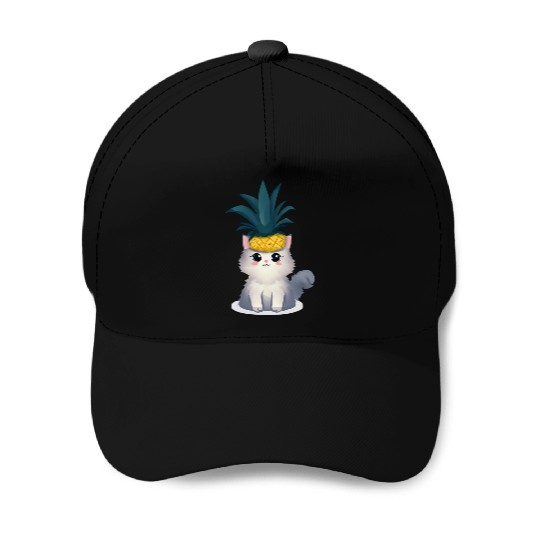 Pineapple cat Baseball Caps