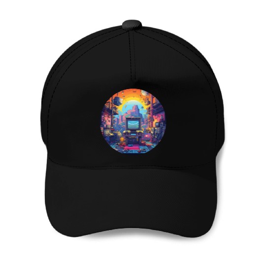Retro Gaming Paradise: Embrace the Pixelated Past! Baseball Caps