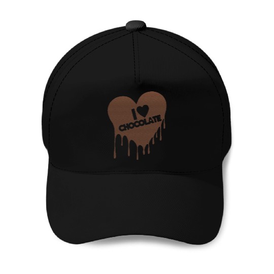 I Love Chocolate Candy Heart Lover Baseball Caps