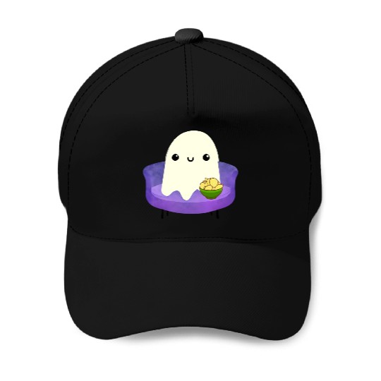 Couch Potato Ghost With Potato Chips Baseball Caps