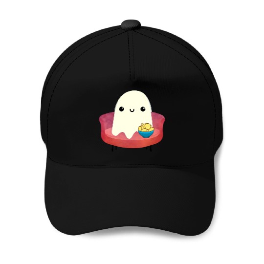 Couch Potato Ghost With Potato Chips Baseball Caps