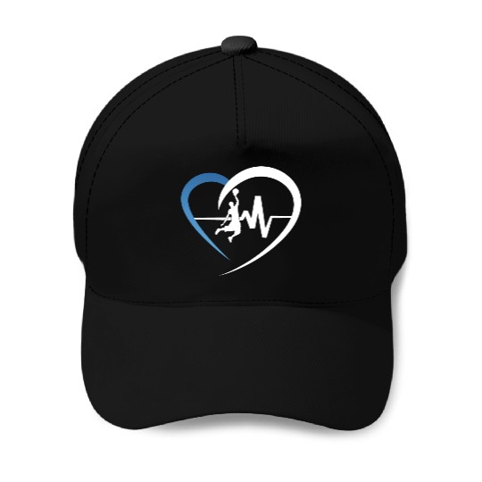 Basketball Heartbeat Baseball Caps