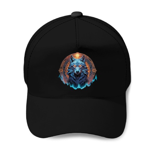 Alpha Galactic Mystical Wolf Baseball Caps