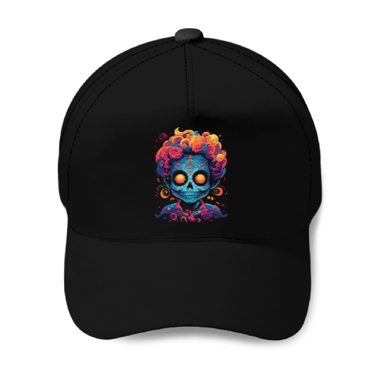 Dia De Los Muertos Sugar Skull Mexican Holiday Baseball Caps