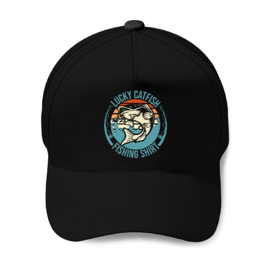 Lucky Catfish Fishing Baseball Caps