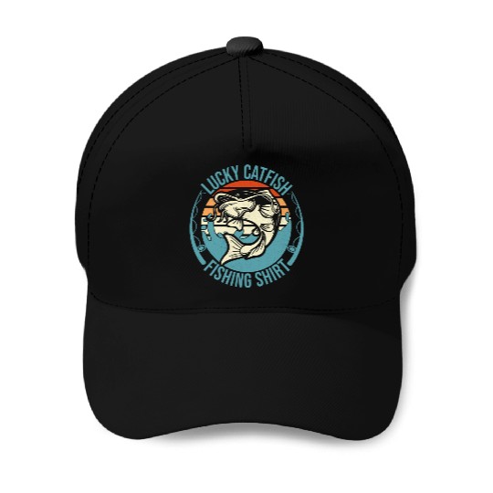 Lucky Catfish Fishing Baseball Caps
