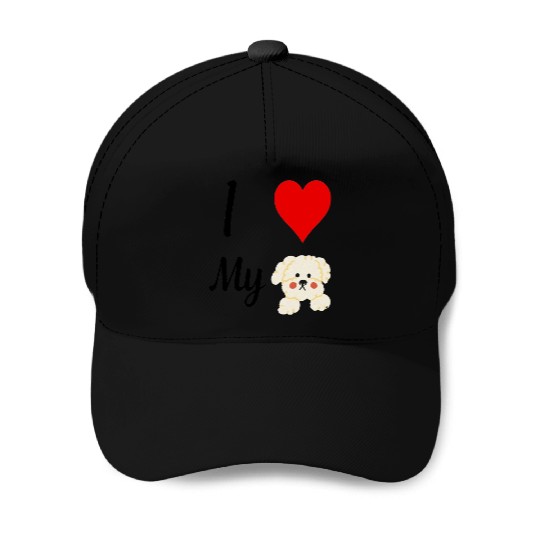 I love my dog ,dogs lover , Heart , cute dog Baseball Caps