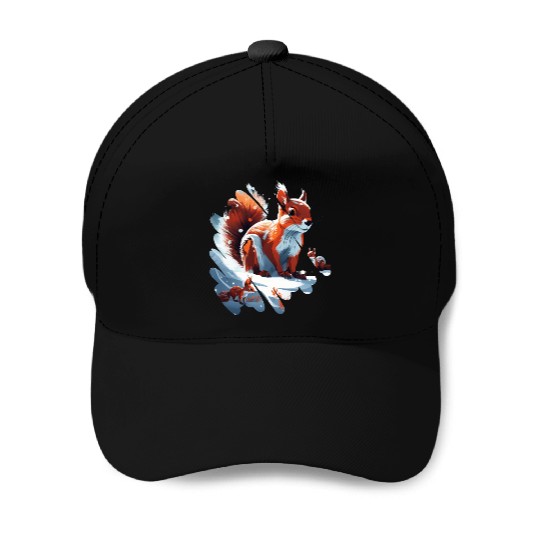 Winter squirrel Baseball Caps