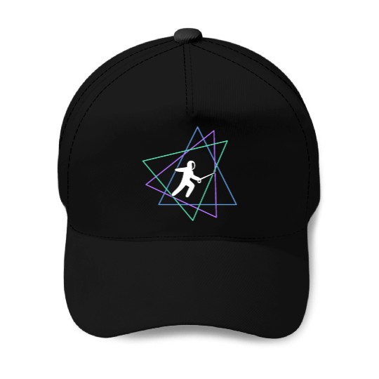 Geometric Fencing Duel Baseball Caps