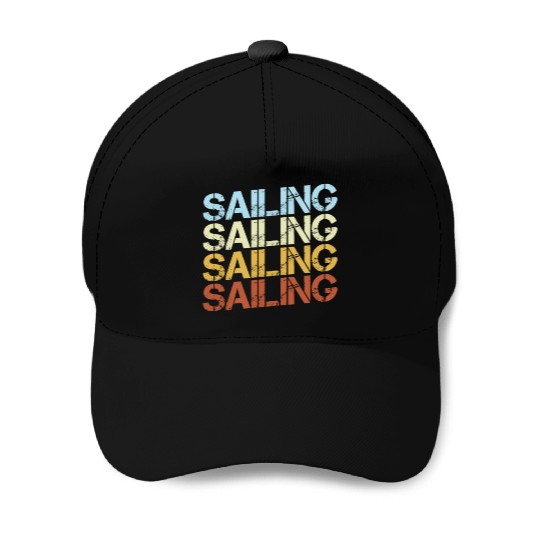Retro Sailing Typography Baseball Caps