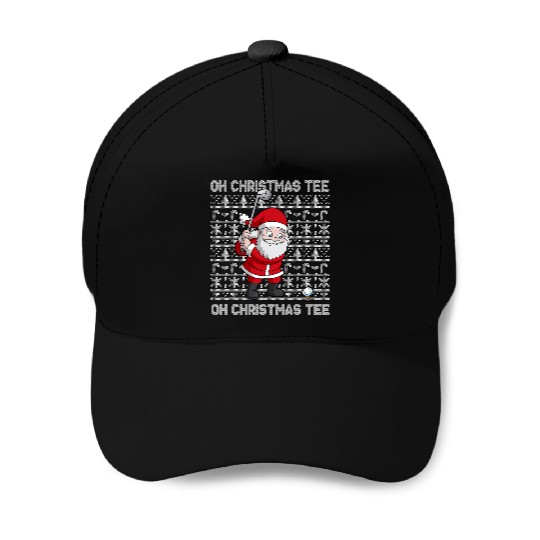 Golf Oh Christmas Baseball Caps Santa Claus Golfer Golfing T