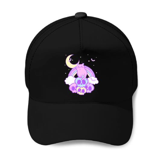 Pastel Goth Cat Skull Lover Cute Gothic Yami Baseball Caps