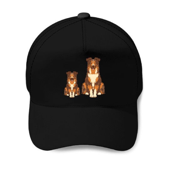 Collie Dog Lover Parent Dad Mom and Son Daughter Baseball Caps