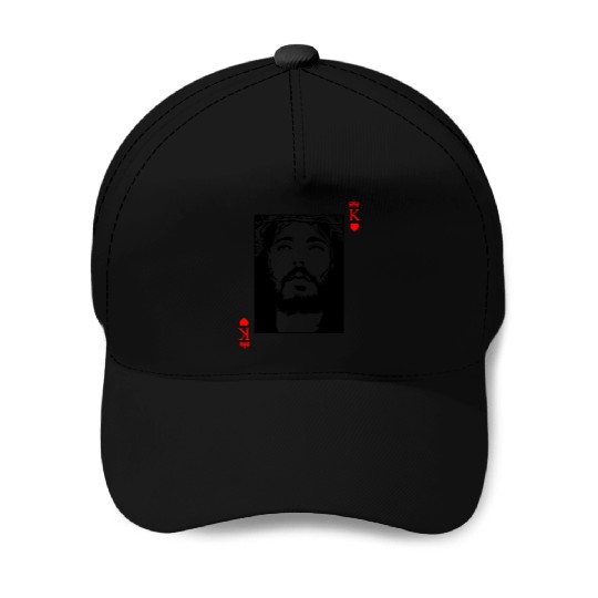 Jesus Is King Jesus King Of Hearts Card Christian Baseball Caps